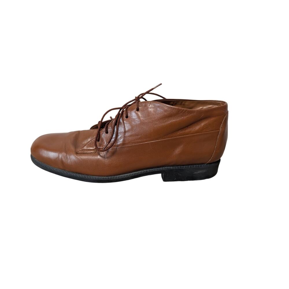 Easy Spirit Harvard Womens 9.5 2A Brown Leather Chukka Oxfords Boots Vintage